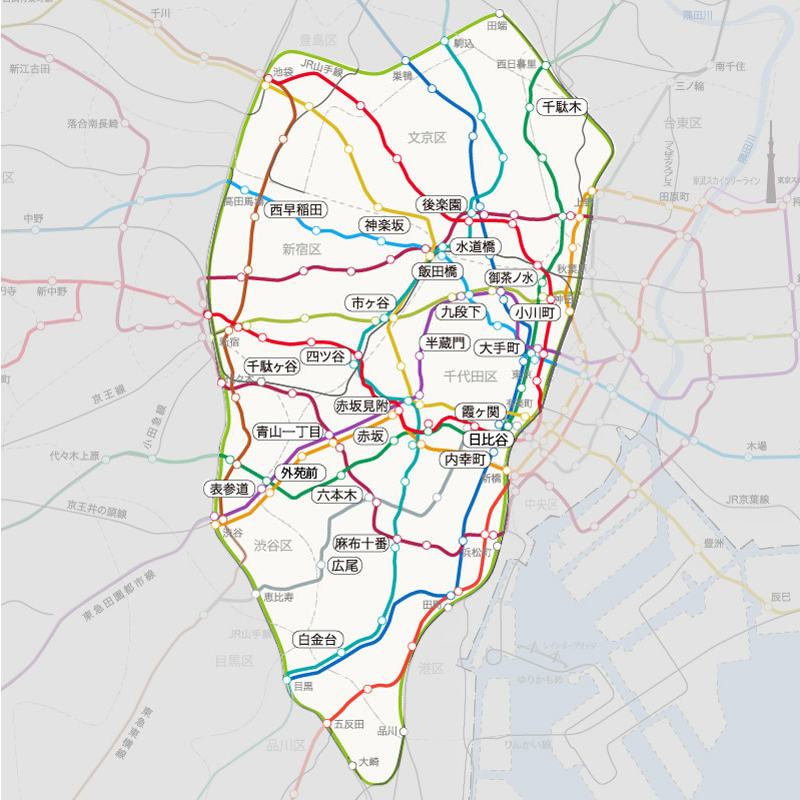 東京（山手線内）街頭配布ポイントマップ