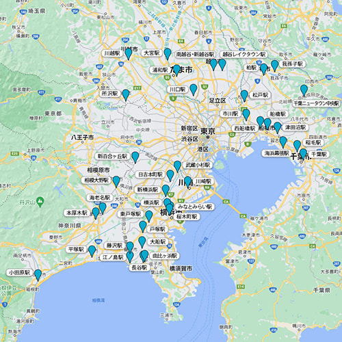 街頭サンプリングガイド 神奈川／千葉／埼玉エリアMAP