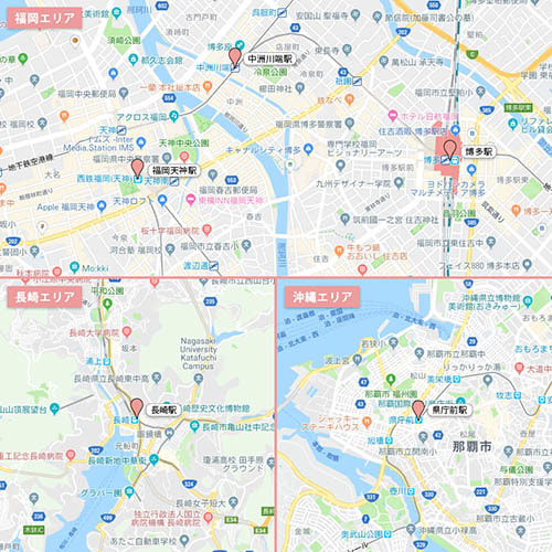 街頭サンプリングガイド 九州/沖縄エリアMAP