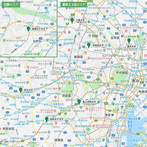 街頭サンプリングガイド 東京エリア大学前MAP