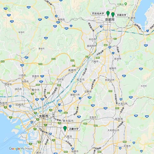 街頭サンプリングガイド 関西エリア大学前MAP