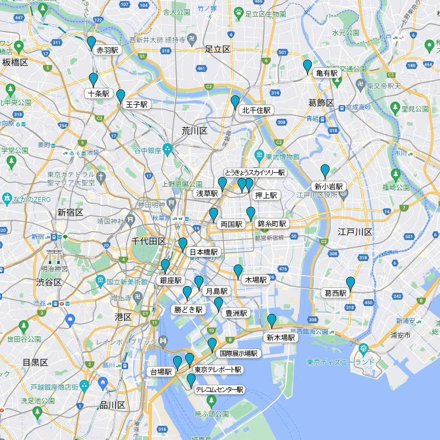 東京（山手線外・東）エリアの効果的な街頭配布ポイントを紹介