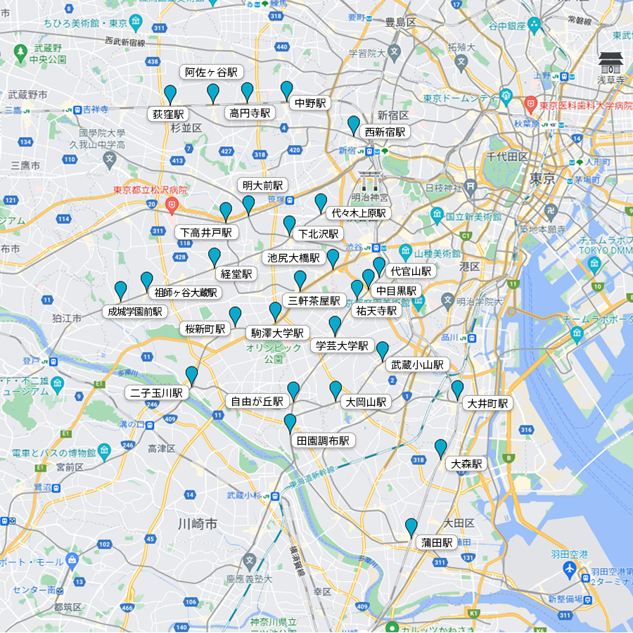 東京(山手線外・西)エリアの効果的な街頭配布ポイントを紹介