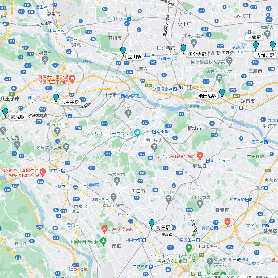 東京（多摩地区）エリアの効果的な街頭配布ポイントを紹介