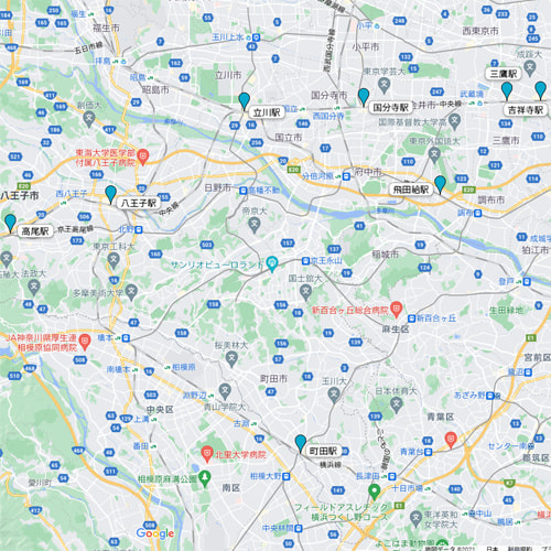 街頭サンプリングガイド 東京(山手線外)エリアMAP